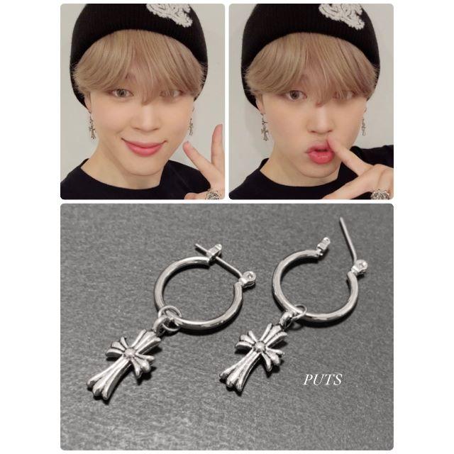 Chrome Hearts - 新型・送料込!!【フープピアス＋クロス シルバー 2個