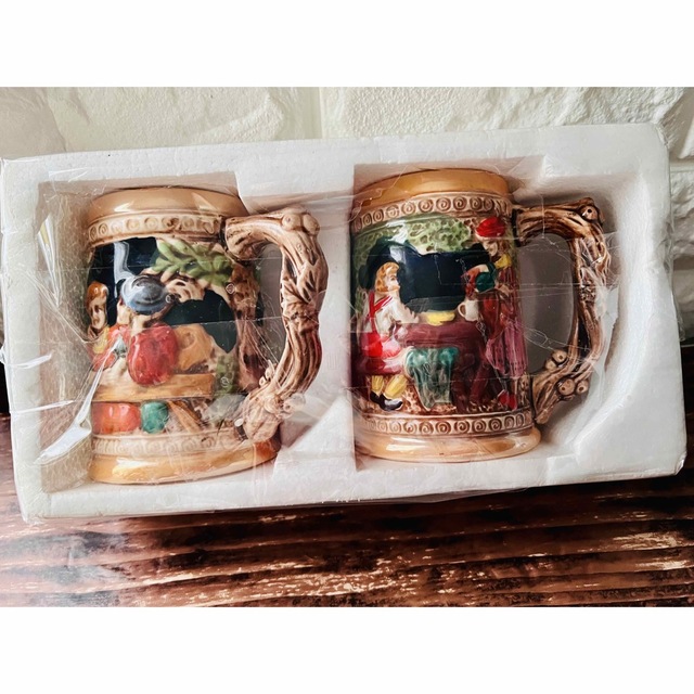 ドイツ ビア ジョッキ マグ カップ 2個 セット ハンドメイド ②の通販