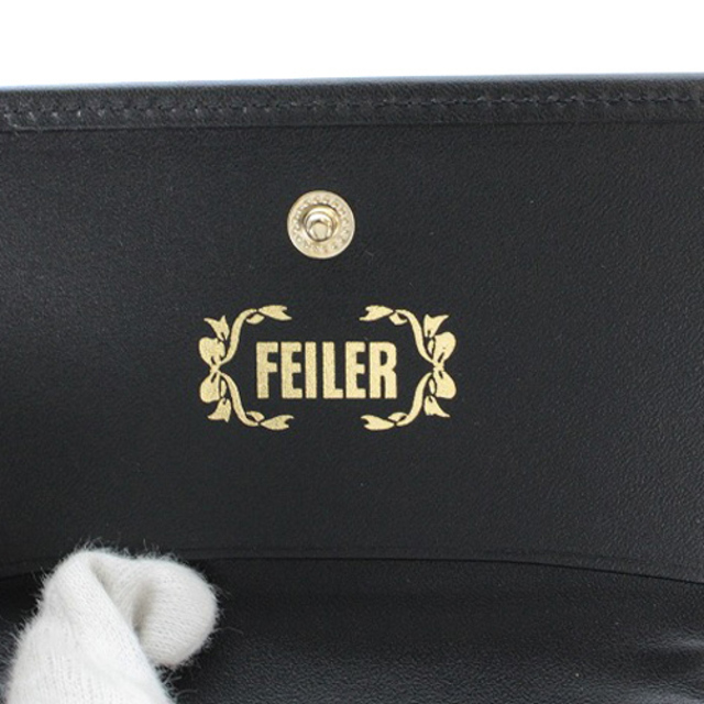 FEILER - フェイラー カードケース ハイジ 切替 レザー 名刺入れ 黒の
