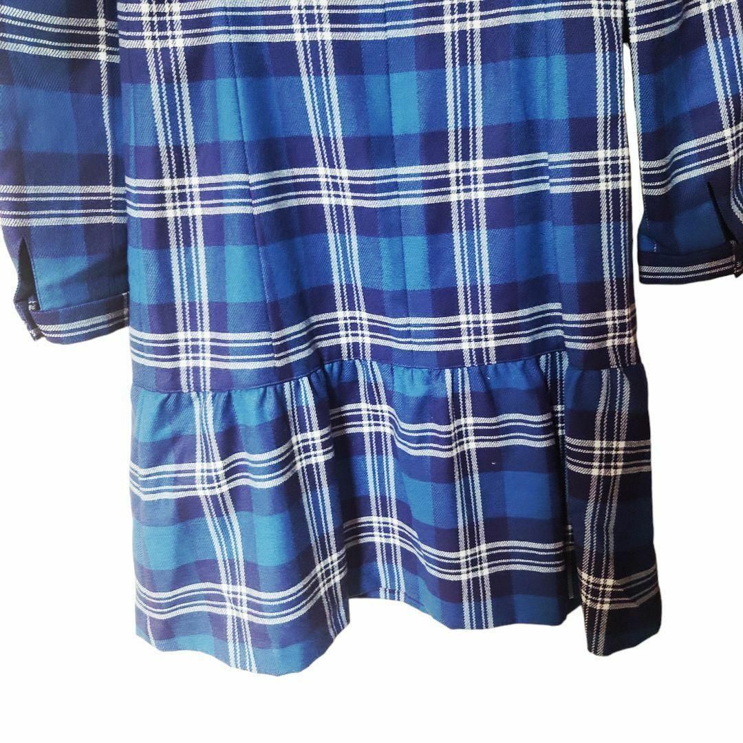 Yorkland - 希少 美品 Yorkland タータンチェック ワンピース 青