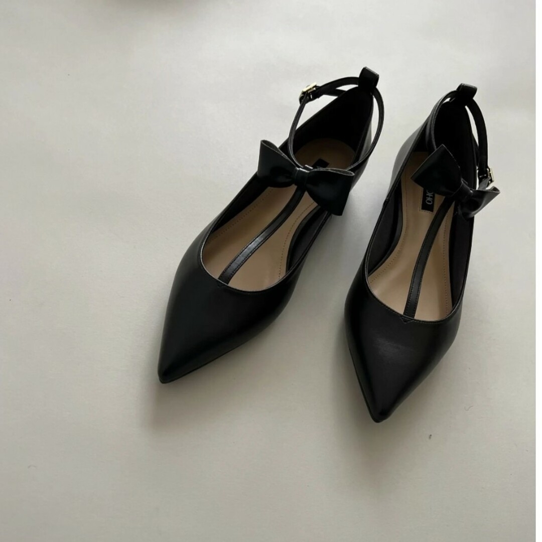 新品OHGA オーガTーANKLEパンプスリボン