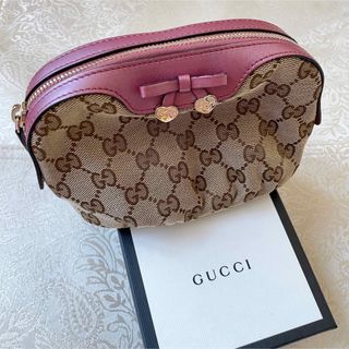 グッチ GGキャンバス アクセサリーポーチ ピンク GUCCI ♪♪グッチ