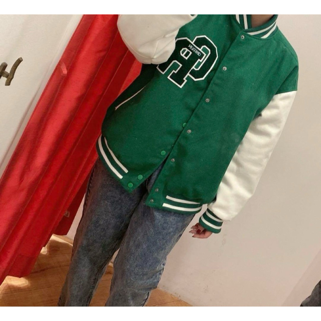 WEGO - WEGO メルトンワッペンスタジャン グリーン JACKETの通販 by