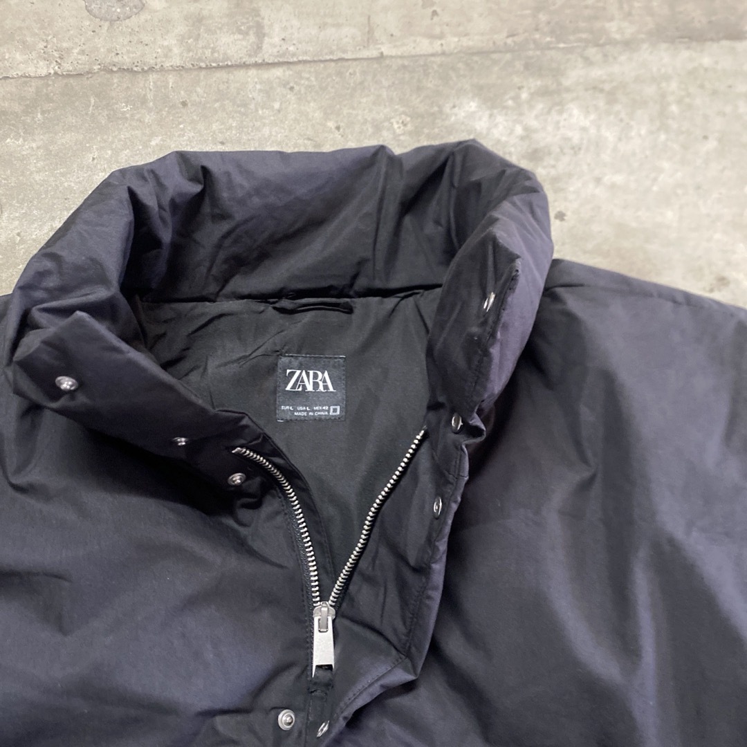 ZARA - ZARA クロップド パフジャケット ダウンジャケット 黒の通販 by