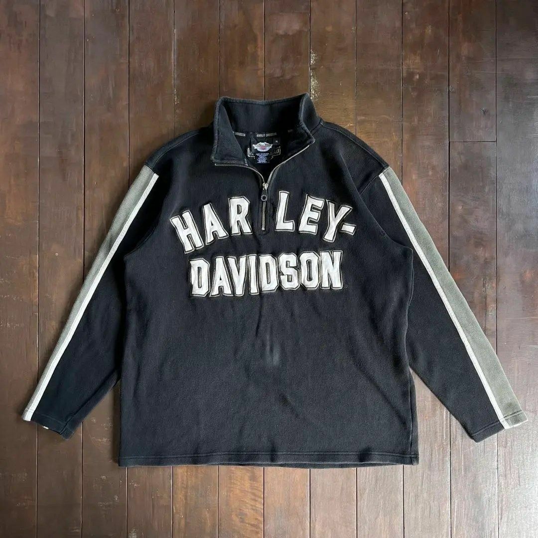 激レア‼︎】ハーレーダビッドソン◎XL ハーフジップ スウェット C655