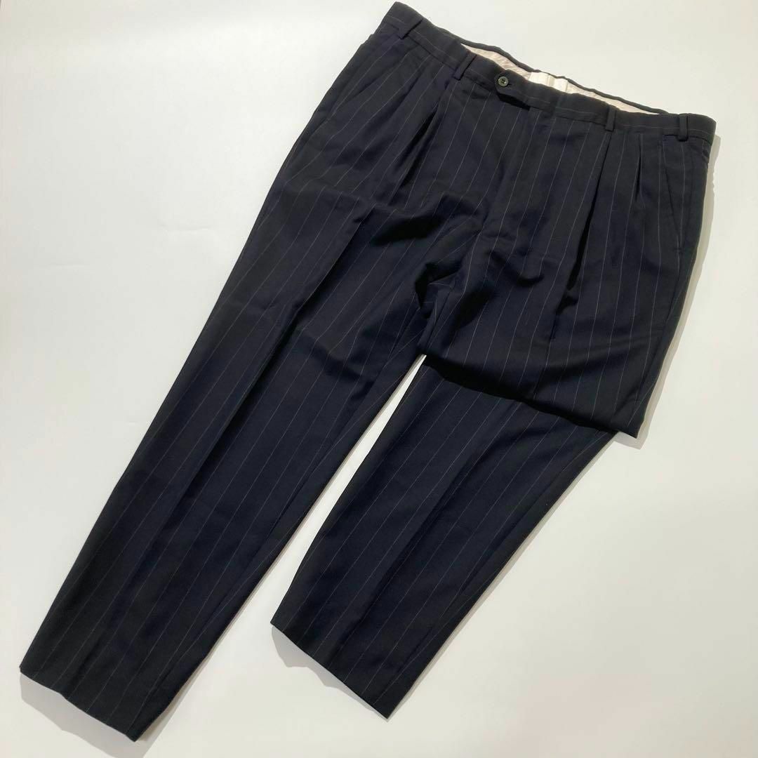 HERMES - 【美品】HERMES スーツ セットアップ ネイビー ストライプ 総