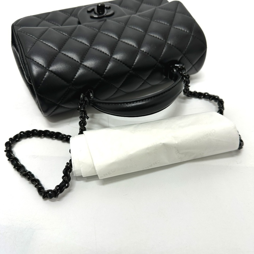 CHANEL - シャネル CHANEL トップハンドル ソーブラック マトラッセ 20