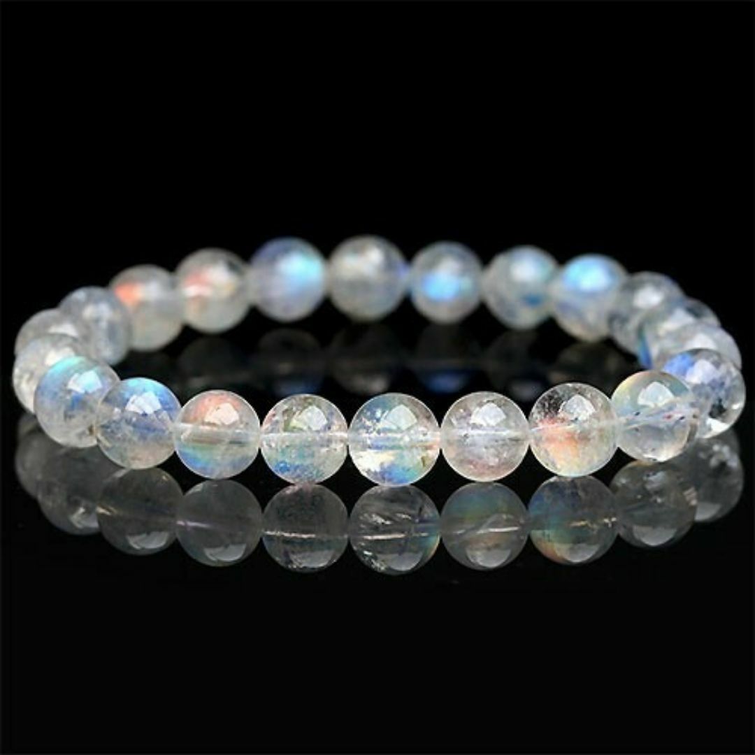 希少石】入手困難レインボームーンストーンブレスレット約8.5mm