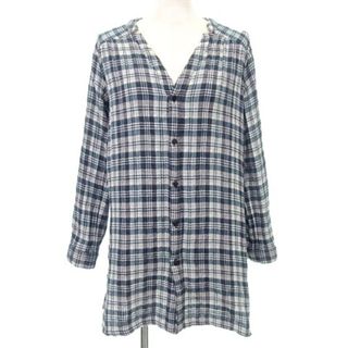 パラスパレス ガーゼ シャツ ロング丈 チェック チュニック 0 グリーン