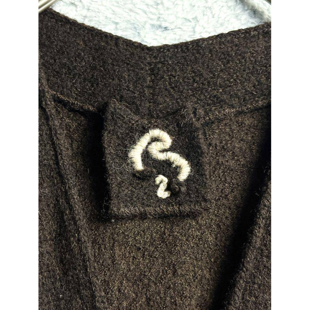 BADOU-R 】45R 縮絨ウール ニットカーディガン ブラウン 2の通販 by (R