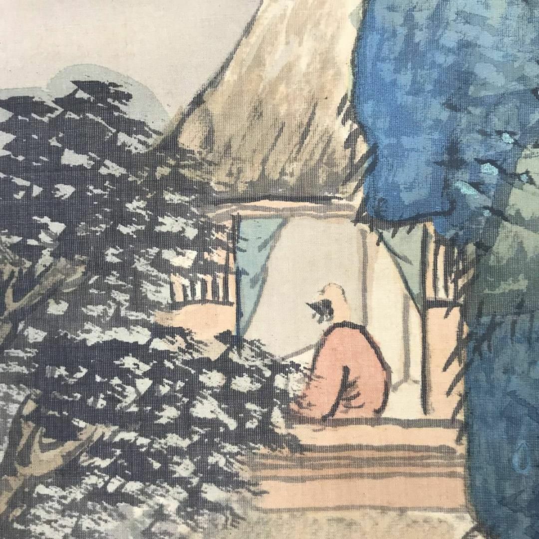 真作】赤松雲嶺/山亭時鳥図/青緑山水人物図/掛軸☆宝船☆AB-584の通販