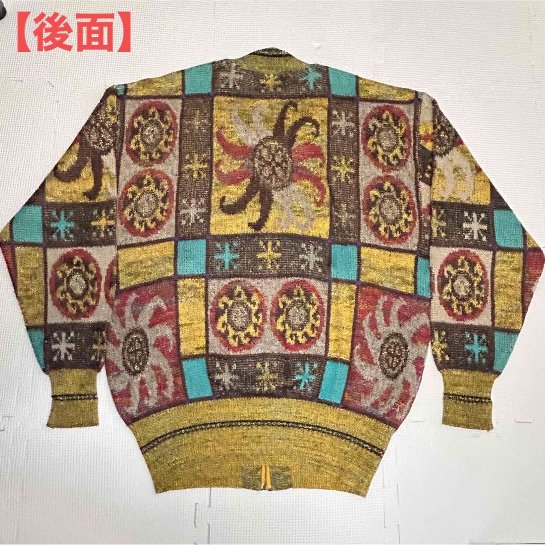 YOSHIYUKI KONISHI - Ficce ニット セーター 総柄 ラメ混 フルジップの