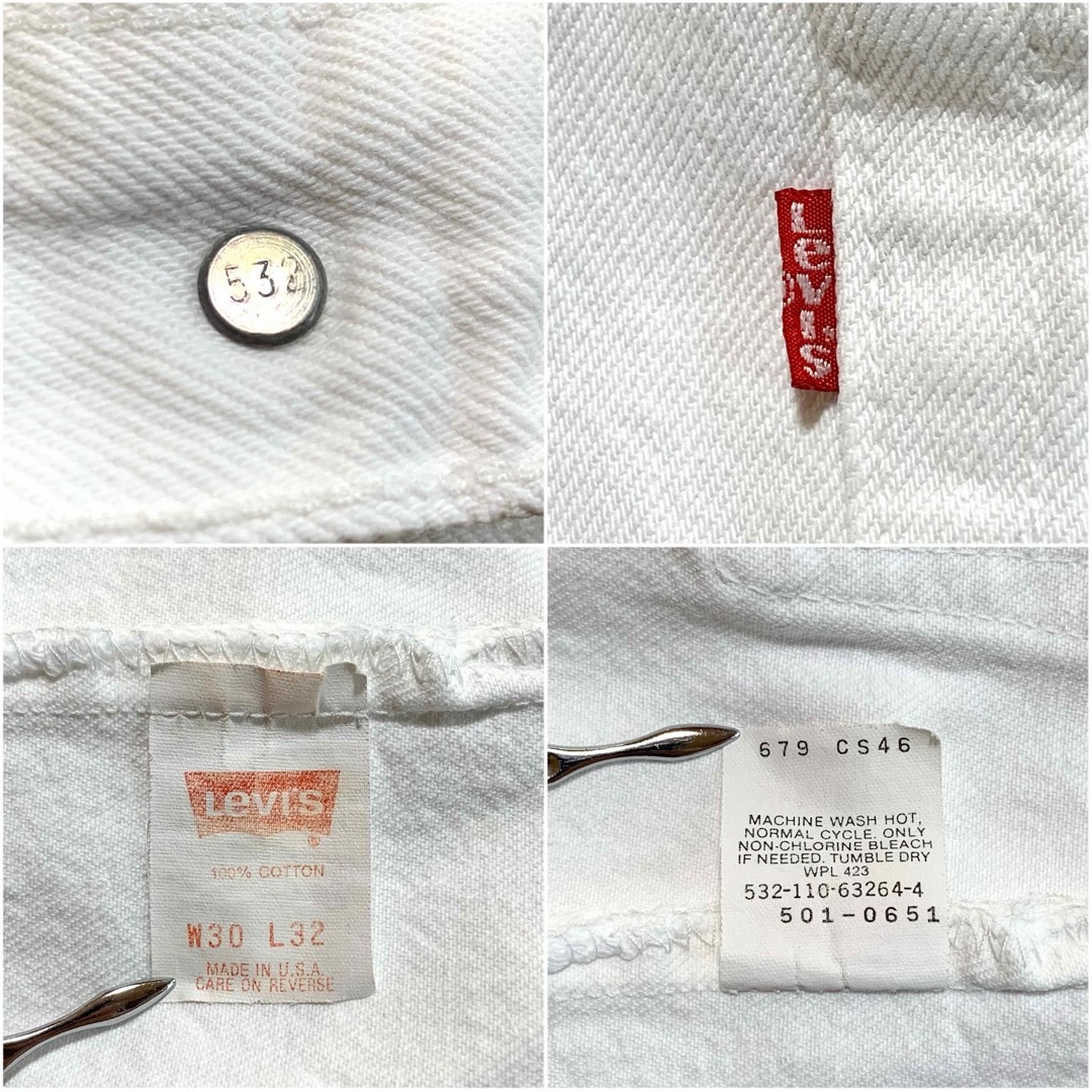 Levi's - ☆良品 リーバイス 90s 501 ヴィンテージ デニム パンツ 白