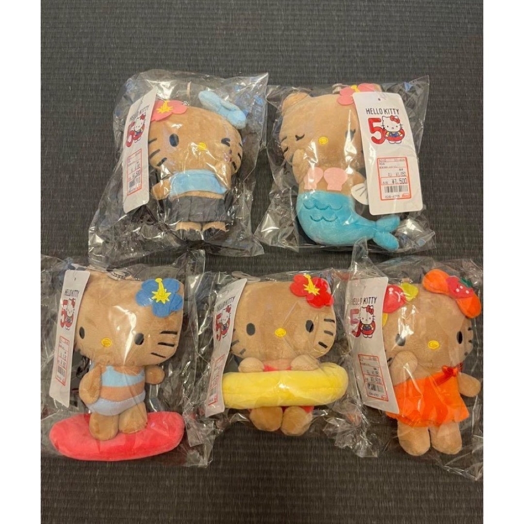 Avail - ハローキティ50周年アベイル日焼けkittyマスコットチャーム全5