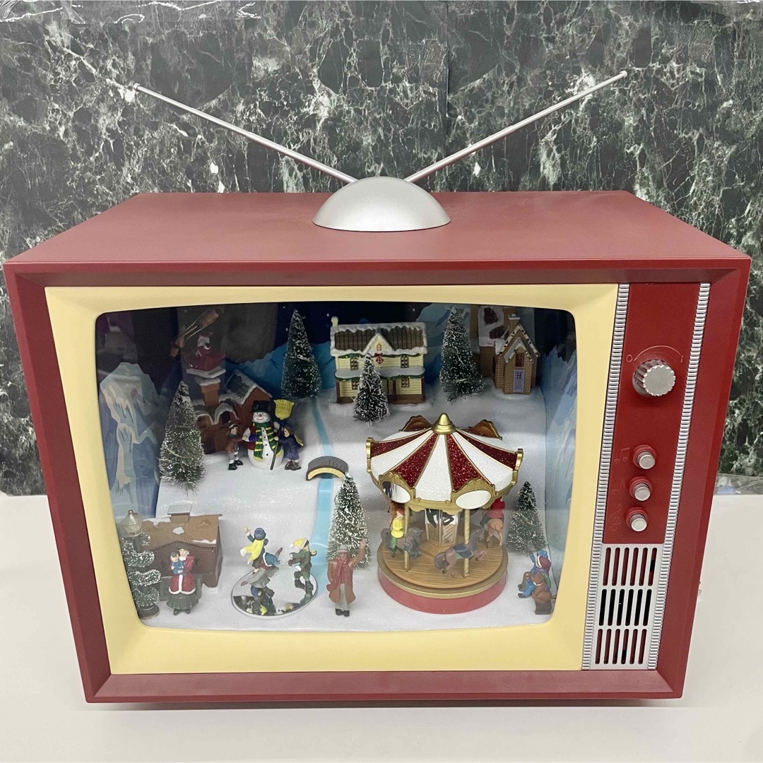 みんじょん コストコ クリスマス レトロ TV ライト & ミュージック付
