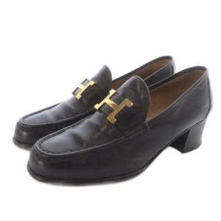HERMES - HERMES エルメス コンスタンス H金具 ローファー 革靴