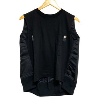 sacai - sacai サカイ 切替 バックプリーツブラウス ドッキングニット