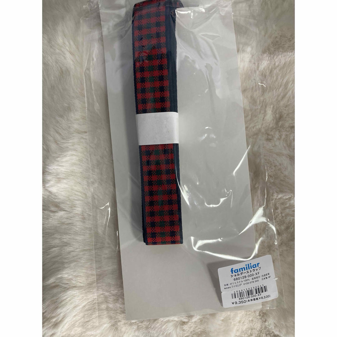 新品未使用】ファミリア ショルダーストラップ 赤チェックの通販 by