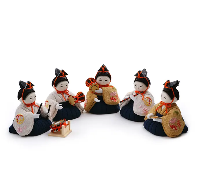 雛人形「りんりん 五人囃子 京刺繍・まり」｜雛人形の通販 ふらここ