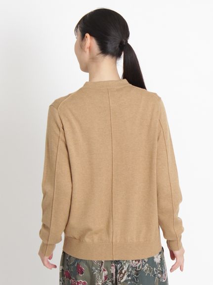 マーセライズドウールコットンニットカーディガン（カーディガン