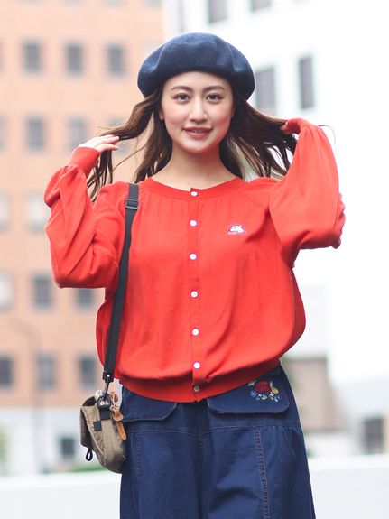 大きいサイズ][15号 19号 ]SUPER HAKKA×宮嵜蘭「マギー」刺繍ギャザー