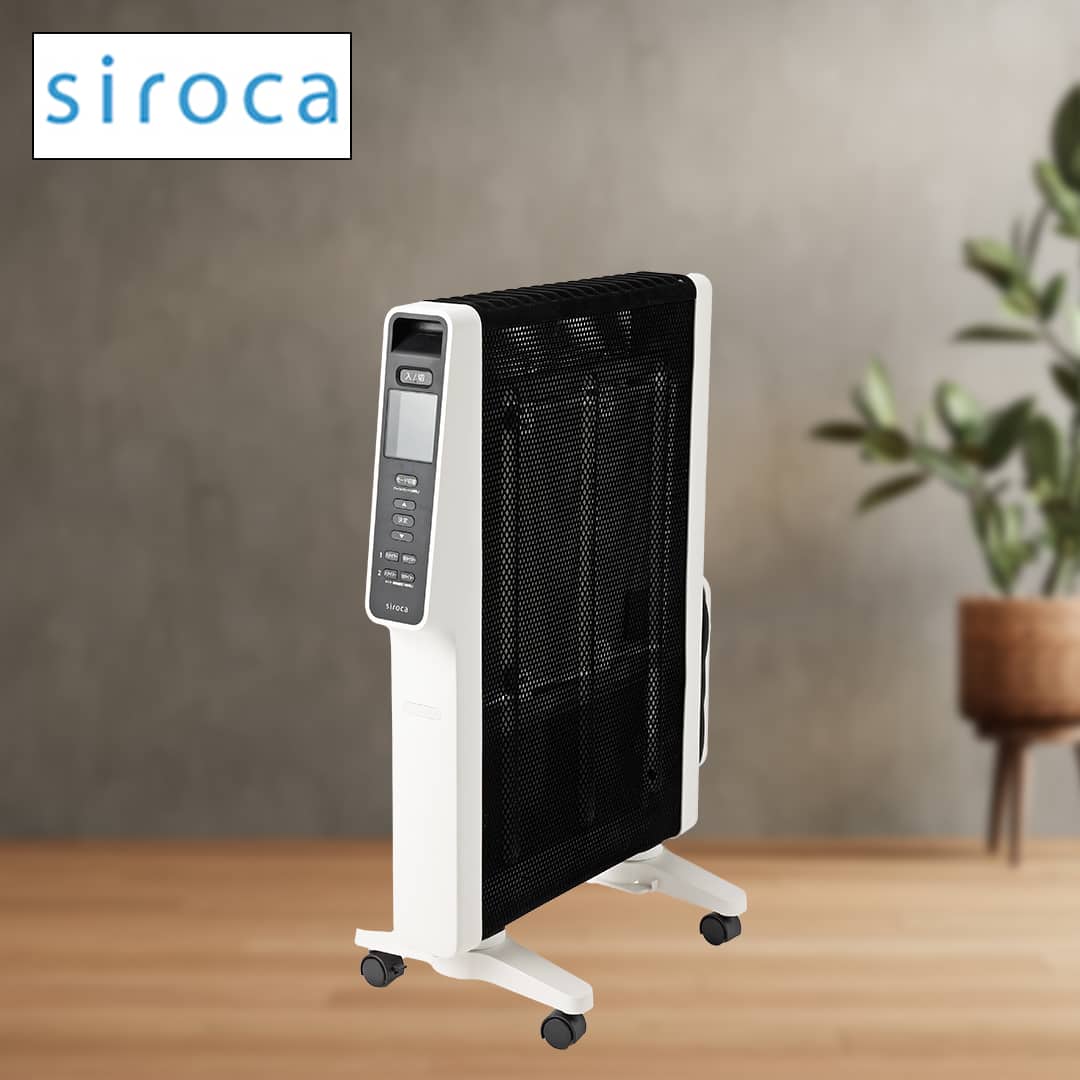 美品[温度設定運転] 遠赤軽量ヒーター かるポカ シロカの「遠赤軽量