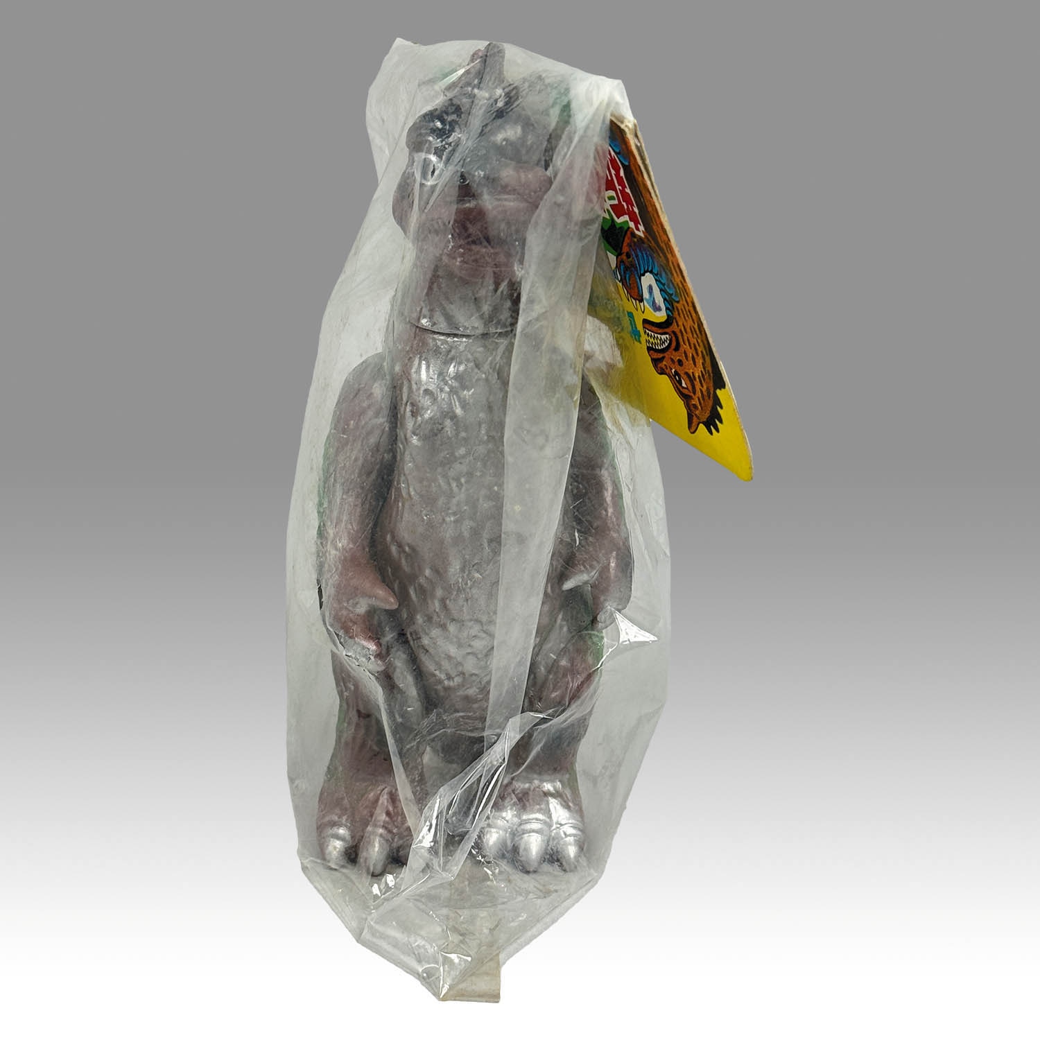 2281] ゴジラタイプ 1本角怪獣 茶成型 銀、緑塗装