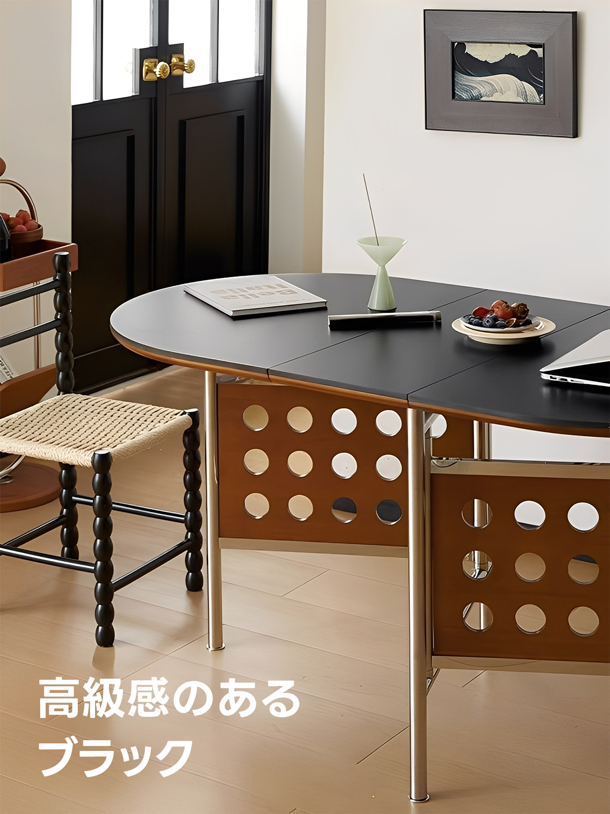 ツゲ材 伸長式ダイニングテーブル | 天然ツゲ材使用 美しい木目と耐久