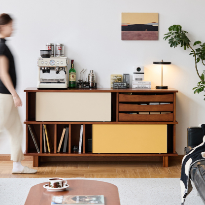 Woody Prime Boxツゲ材 スライドドア式サイドボード | 高級感と機能性