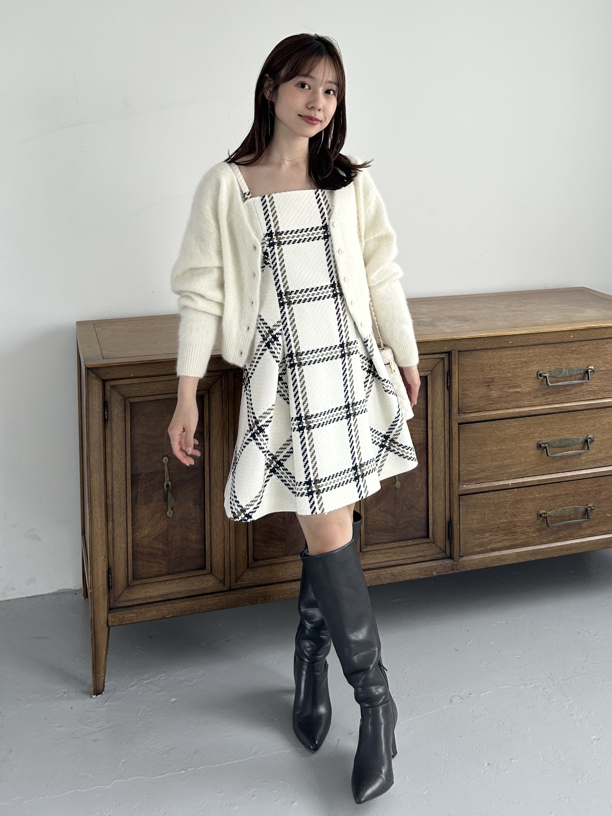 WEB限定】ロービングチェックミニワンピース(ミニワンピース