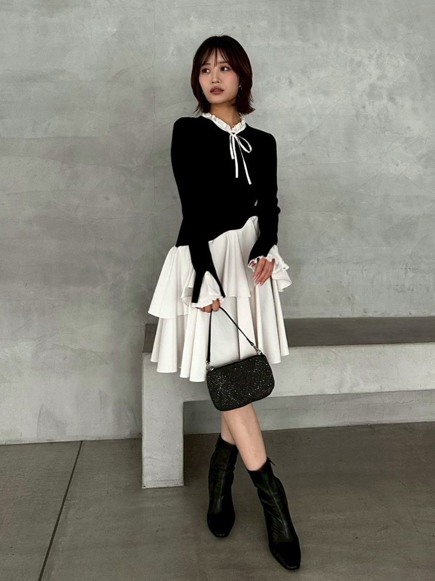 Sustainableドッキングミニニットワンピース(ミニワンピース