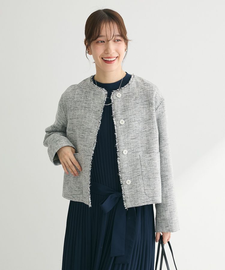 ef-de ツイードノーカラージャケット/Green Parks（グリーン パークス