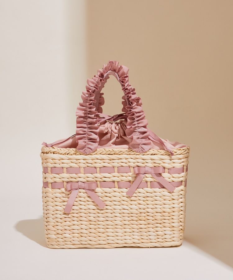 フリルハンドルメイズリボンカゴバッグ/Maison de FLEUR（メゾン ド