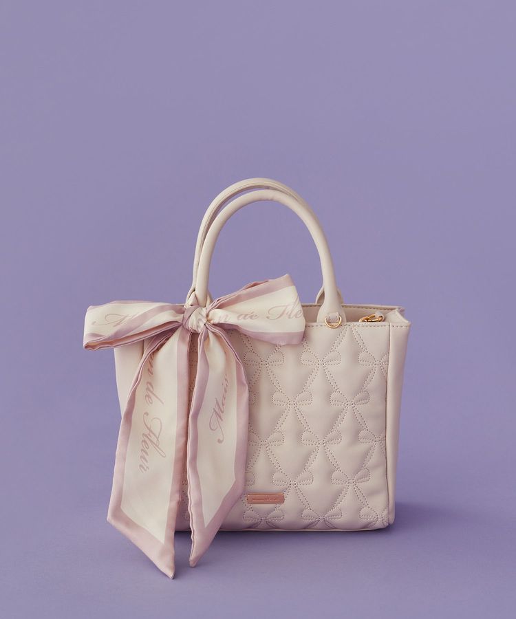 スカーフ付きリボンキルティング2Wayトート/Maison de FLEUR（メゾン