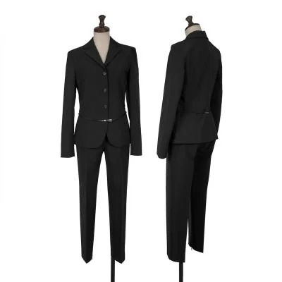 プラダPRADA ポリストレッチセットアップ 黒38 (K-140545)