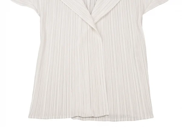 プリーツプリーズPLEATS PLEASE プリーツボタンレスカーディガン オフ