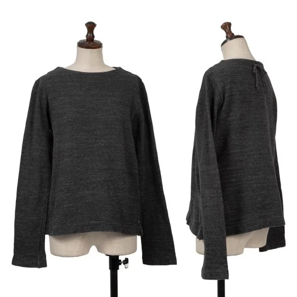 45rpm 45R ボートネックパイルスウェット チャコール1 (K-150055)