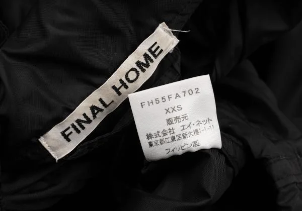 ファイナルホームFINAL HOME 多重ジップデザインナイロンジャケット 黒