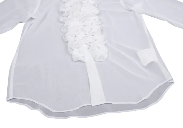 コムデギャルソンCOMME des GARCONS ポリフロントフリル装飾ブラウス