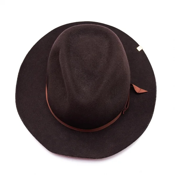 カシラCA4LA ウールフェルトフェドラハット 茶 (K-101974)