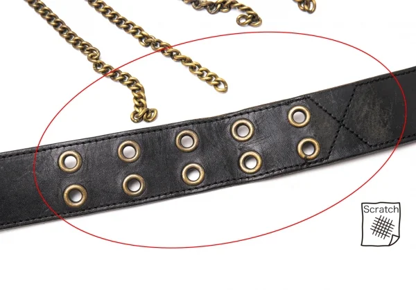 ジャンポールゴルチエJean Paul GAULTIER チェーン装飾レザーベルト 黒