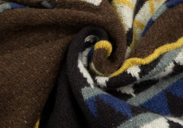 イッセイミヤケ メンISSEY MIYAKE MEN 柄切替デザインニットセーター