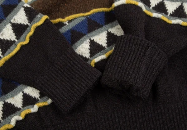 イッセイミヤケ メンISSEY MIYAKE MEN 柄切替デザインニットセーター