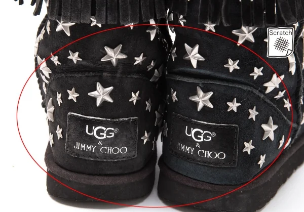アグ×ジミーチュウUGG×JIMMY CHOO スタースタッズフリンジムートン