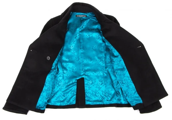 ヴィヴィアンタムVIVIENNE TAM アンゴラウールショート丈Pコート 黒0