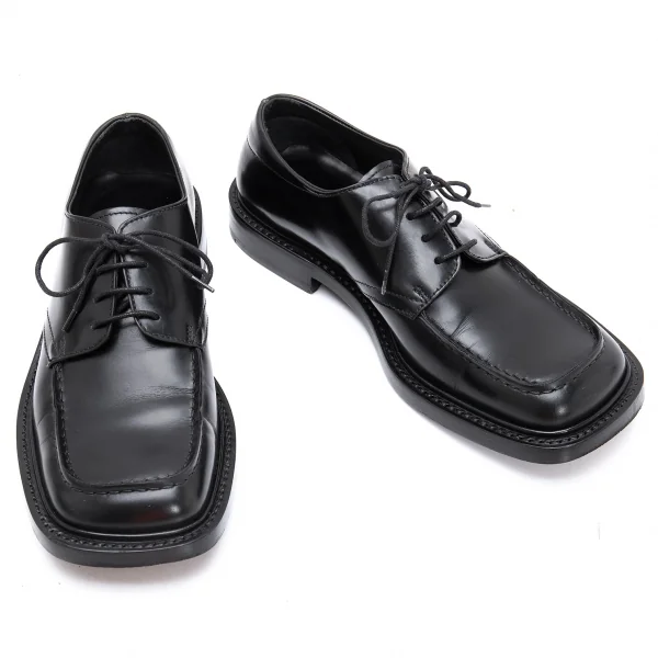 プラダPRADA スクエアトゥレザーシューズ 黒5 1/2(24.5cm位) (K-125904)