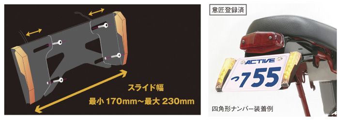 Webike | ACTIVE アクティブ スライド式ライセンスホルダー付ミニLED