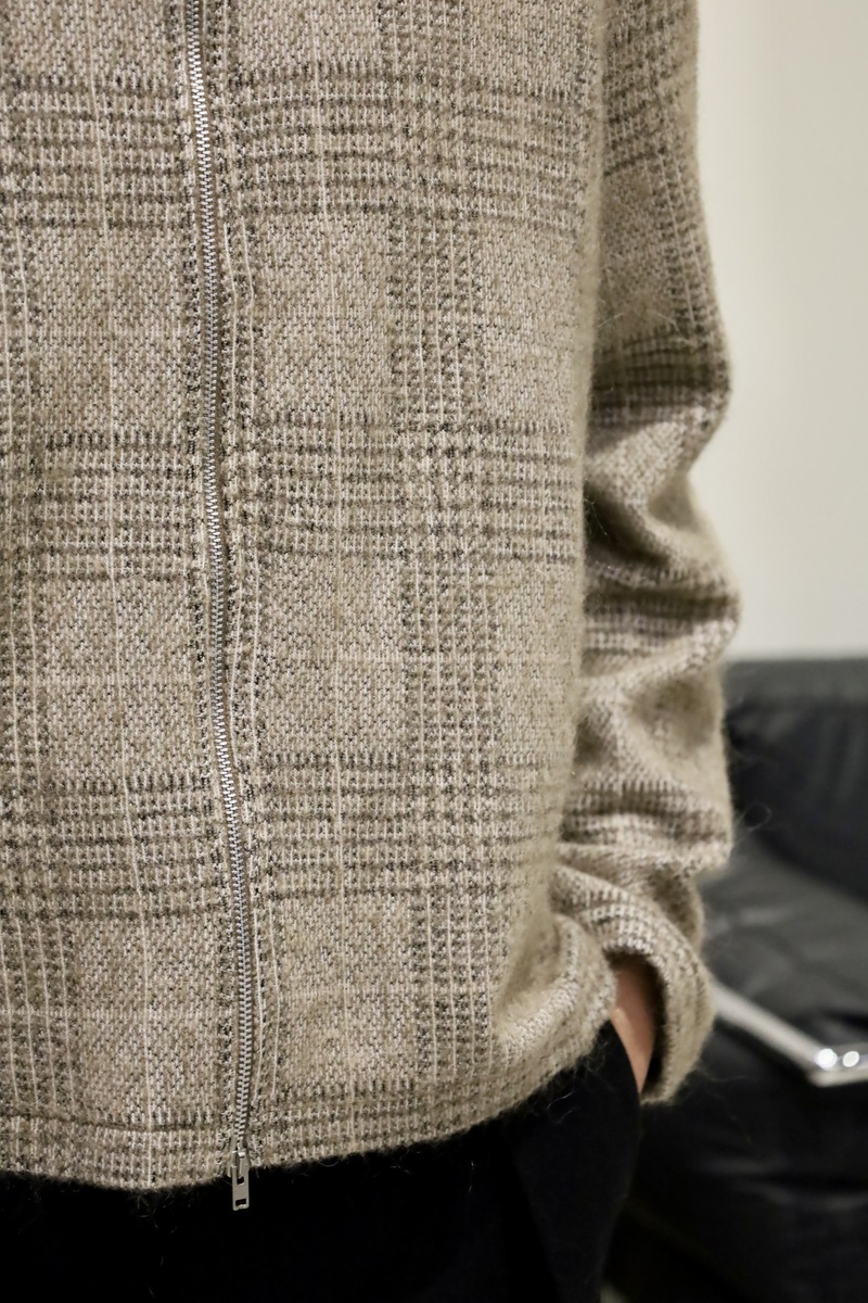 OUR LEGACY チェック柄フルジップニット│Ambiance