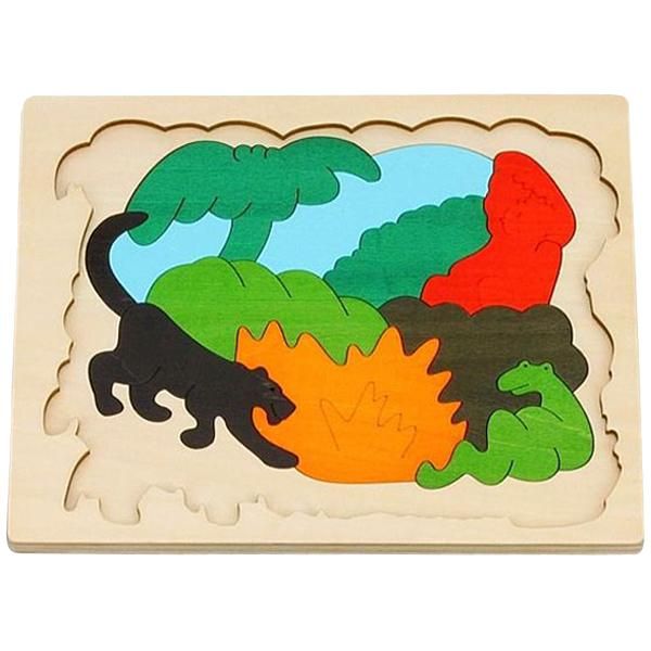 George Luck ジョージラック］木製2重パズル アジア - 木のおもちゃ