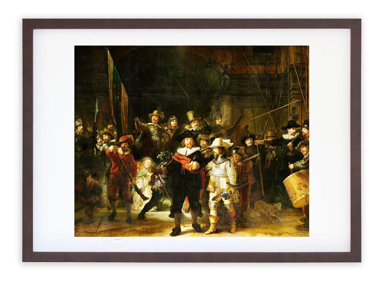 版画 絵画 名画 夜警(1642) レンブラント・ファン・レイン インテリア